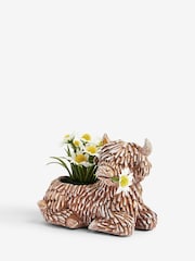 Green Hamish the Highland Cow with Artificial Daisies - Image 3 of 4