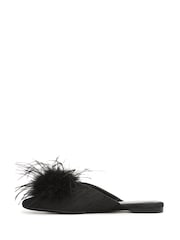 Sam Edelman Black Khai Feather Regular Fit Mules - Image 2 of 7