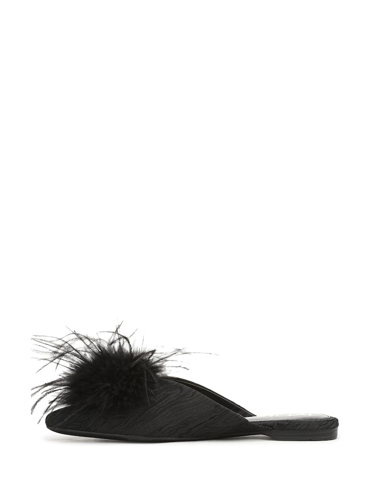 Sam Edelman Black Khai Feather Regular Fit Mules - Image 2 of 7 Sam Edelman Black Khai Feather Regular Fit Mules - Image 2 of 7