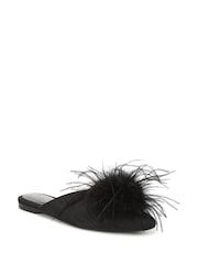 Sam Edelman Black Khai Feather Regular Fit Mules - Image 3 of 7