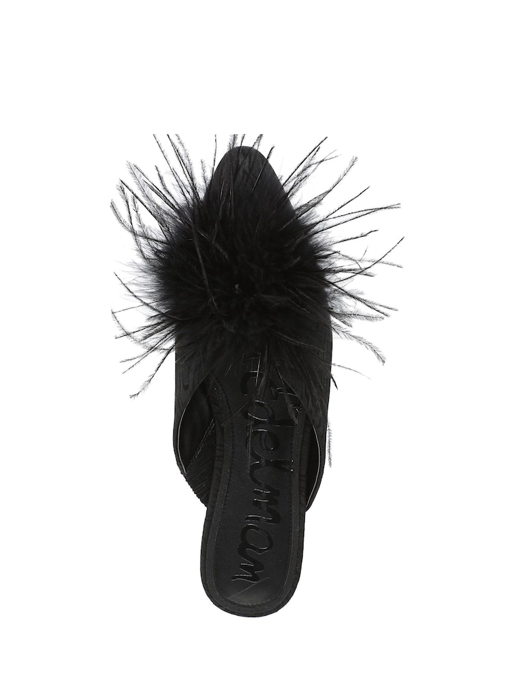 Sam Edelman Black Khai Feather Regular Fit Mules - Image 7 of 7 Sam Edelman Black Khai Feather Regular Fit Mules - Image 7 of 7