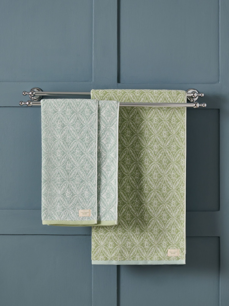 Nina Campbell Aqua Kyoto 100% Cotton Towel - Image 1 of 3