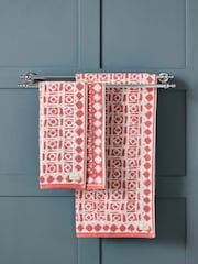 Nina Campbell Coral Batik 100% Cotton Towel - Image 1 of 2