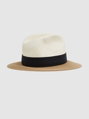 Reiss Blue Annie Colourblock Straw Hat - Image 3 of 4