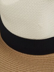 Reiss Blue Annie Colourblock Straw Hat - Image 4 of 4
