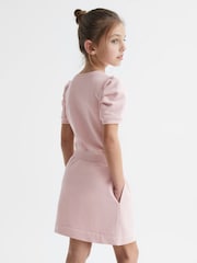 Reiss Pink Mimi Senior Pleated Sleeve Dress - Image 5 of 5