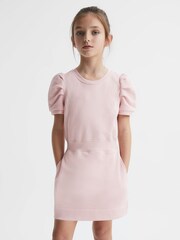 Reiss Pink Mimi 4-9 yrs Pleated Sleeve Dress - Image 1 of 6