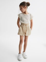 Reiss Off White Tabby 9-12 yrs Embellished T-Shirt - Image 1 of 6