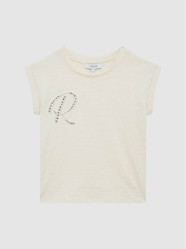 Reiss Off White Tabby 9-12 yrs Embellished T-Shirt - Image 2 of 6