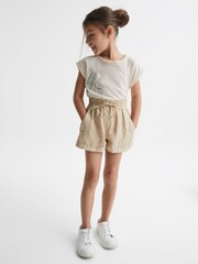 Reiss Off White Tabby Junior Embellished T-Shirt - Image 3 of 6