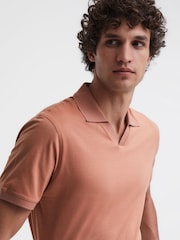 Reiss Terracotta Leeds Slim Fit Mercerised Cotton Polo Shirt - Image 1 of 5