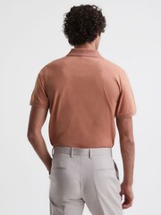Reiss Terracotta Leeds Slim Fit Mercerised Cotton Polo Shirt - Image 4 of 5