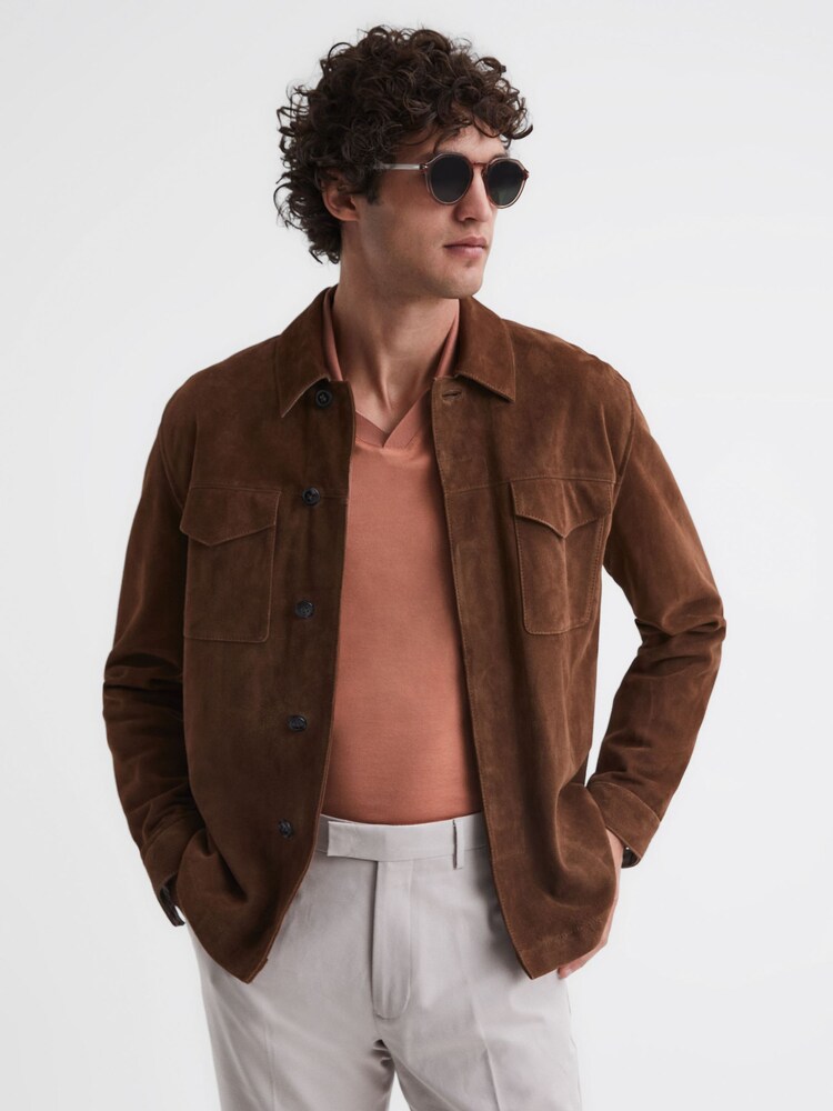 Reiss Terracotta Leeds Slim Fit Mercerised Cotton Polo Shirt - Image 5 of 5