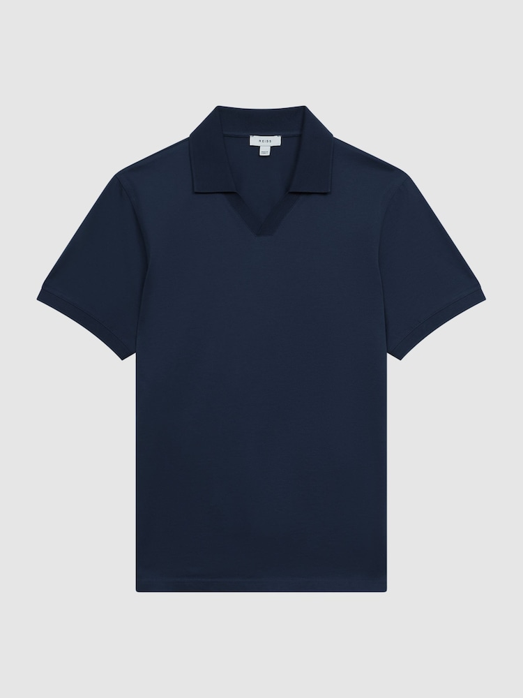 Reiss Blue Night Leeds Slim Fit Mercerised Cotton Polo Shirt - Image 2 of 5