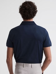 Reiss Blue Night Leeds Slim Fit Mercerised Cotton Polo Shirt - Image 4 of 5