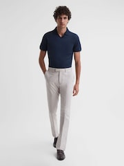 Reiss Blue Night Leeds Slim Fit Mercerised Cotton Polo Shirt - Image 5 of 5