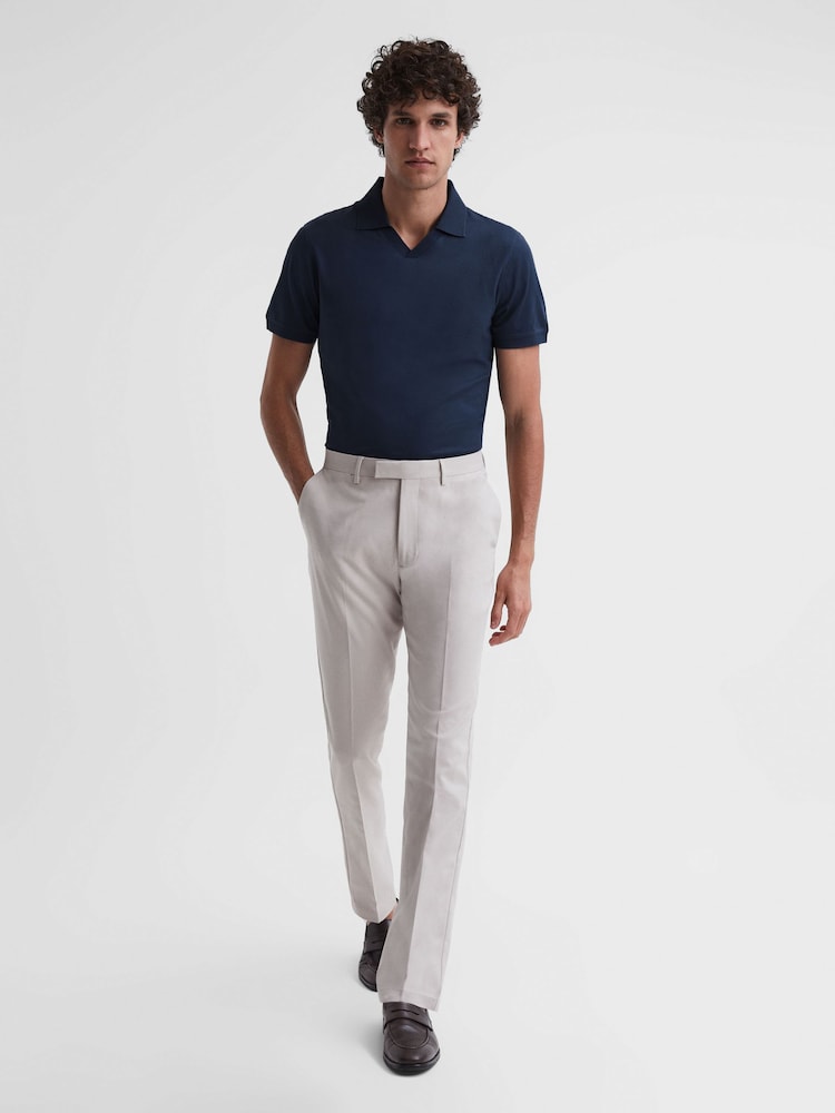 Reiss Blue Night Leeds Slim Fit Mercerised Cotton Polo Shirt - Image 5 of 5