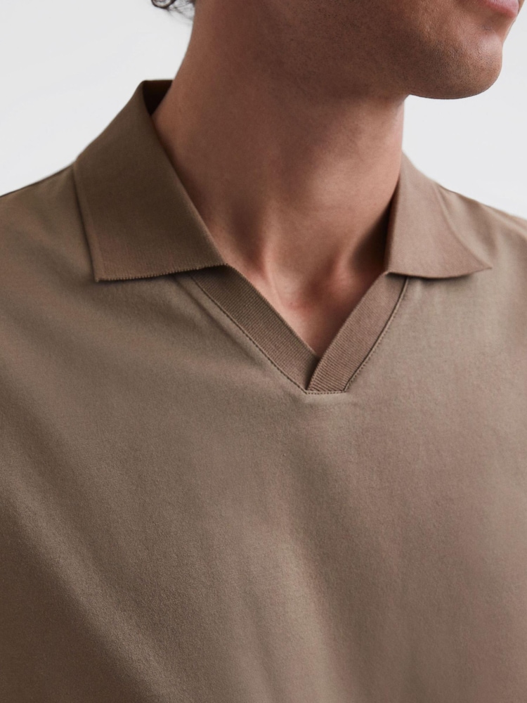 Fawn - Koszulka polo Reiss Leeds z bawełny mercerised o dopasowanym kroju - Image 4 of 5