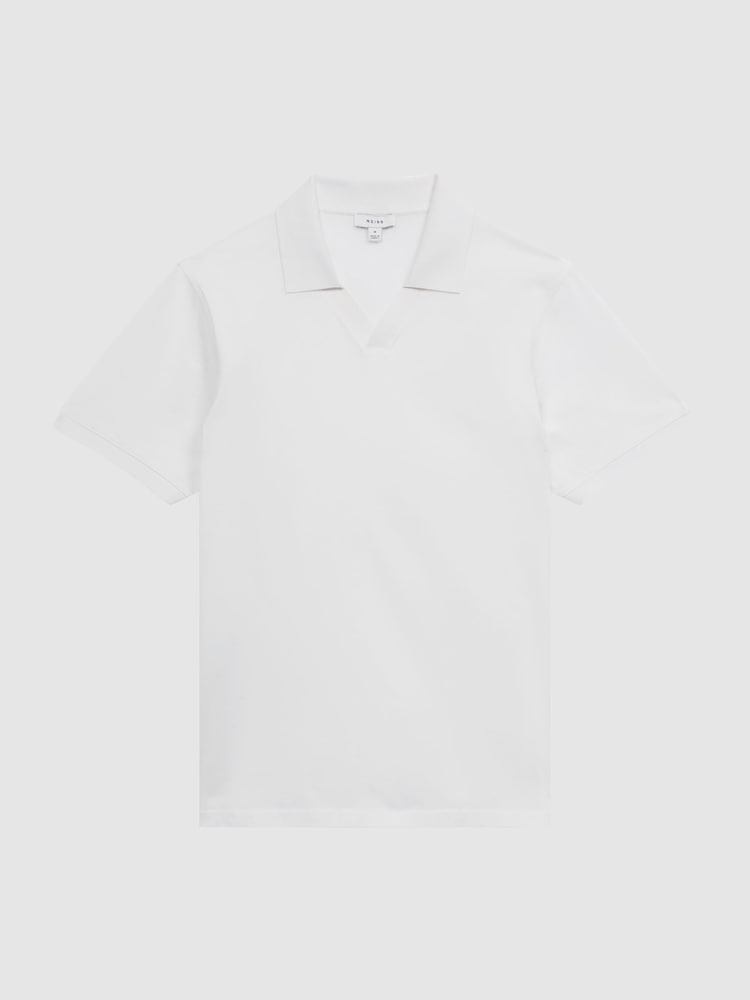 Reiss White Leeds Slim Fit Mercerised Cotton T-Shirt - Image 2 of 5