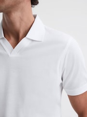 Reiss White Leeds Slim Fit Mercerised Cotton T-Shirt - Image 3 of 5