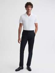 Reiss White Leeds Slim Fit Mercerised Cotton T-Shirt - Image 5 of 5