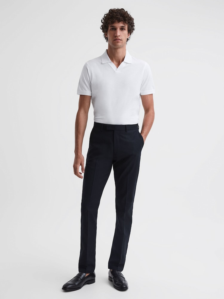 Reiss White Leeds Slim Fit Mercerised Cotton T-Shirt - Image 5 of 5