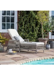 Gallery Home Natural Garden Rahan Country Lounger Stone - Image 1 of 3