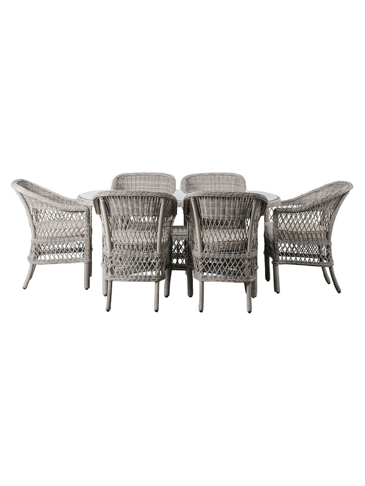 Gallery Home Natural Garden Rahan 6 Seater Oval Dining Set - Image 3 of 3
