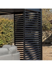Gallery Home Black Garden Freagh Pergola Louvre Screen - Image 1 of 2