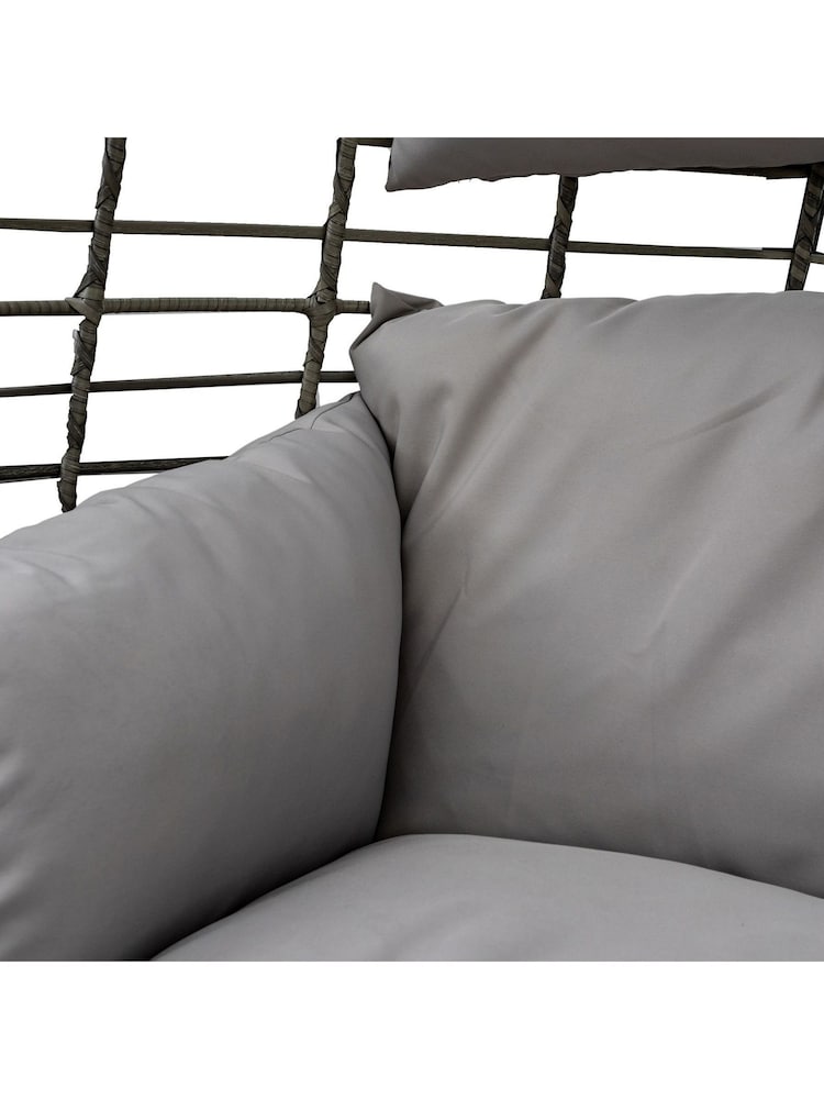Gallery Home Grey Garden Navan 2 Seater Hanging Egg Chair - Image 2 of 3