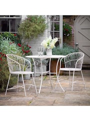 Gallery Home White Vanilla Garden Cavana 2 Seater Bistro Set - Image 1 of 4
