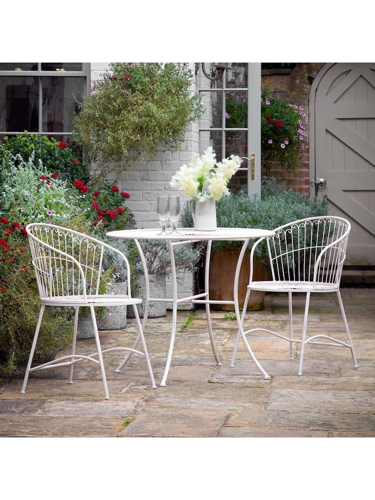Gallery Home White Vanilla Garden Cavana 2 Seater Bistro Set - Image 1 of 4