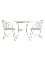 Gallery Home White Vanilla Garden Cavana 2 Seater Bistro Set - Image 4 of 4