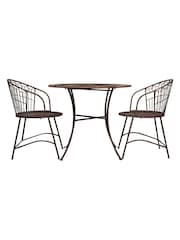 Gallery Home Black Noir Garden Cavana 2 Seater Bistro Set - Image 1 of 3