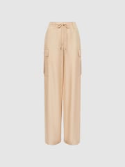 Reiss Neutral Sian Wide Leg Combat Trousers - Image 2 of 7