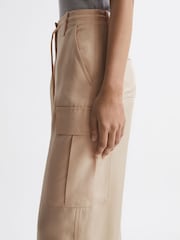 Reiss Neutral Sian Wide Leg Combat Trousers - Image 4 of 7