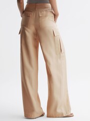 Reiss Neutral Sian Wide Leg Combat Trousers - Image 5 of 7