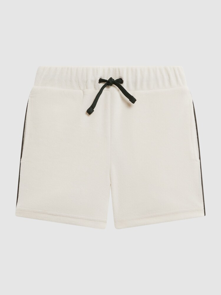 Reiss Ecru Fredericks Senior Towelling Drawstring Shorts - Image 2 of 6 Reiss Ecru Fredericks Senior Towelling Drawstring Shorts - Image 2 of 6