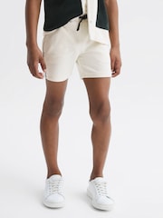 Reiss Ecru Fredericks Senior Towelling Drawstring Shorts - Image 3 of 6