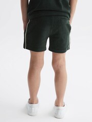 Reiss Green Fredericks Junior Towelling Drawstring Shorts - Image 5 of 6