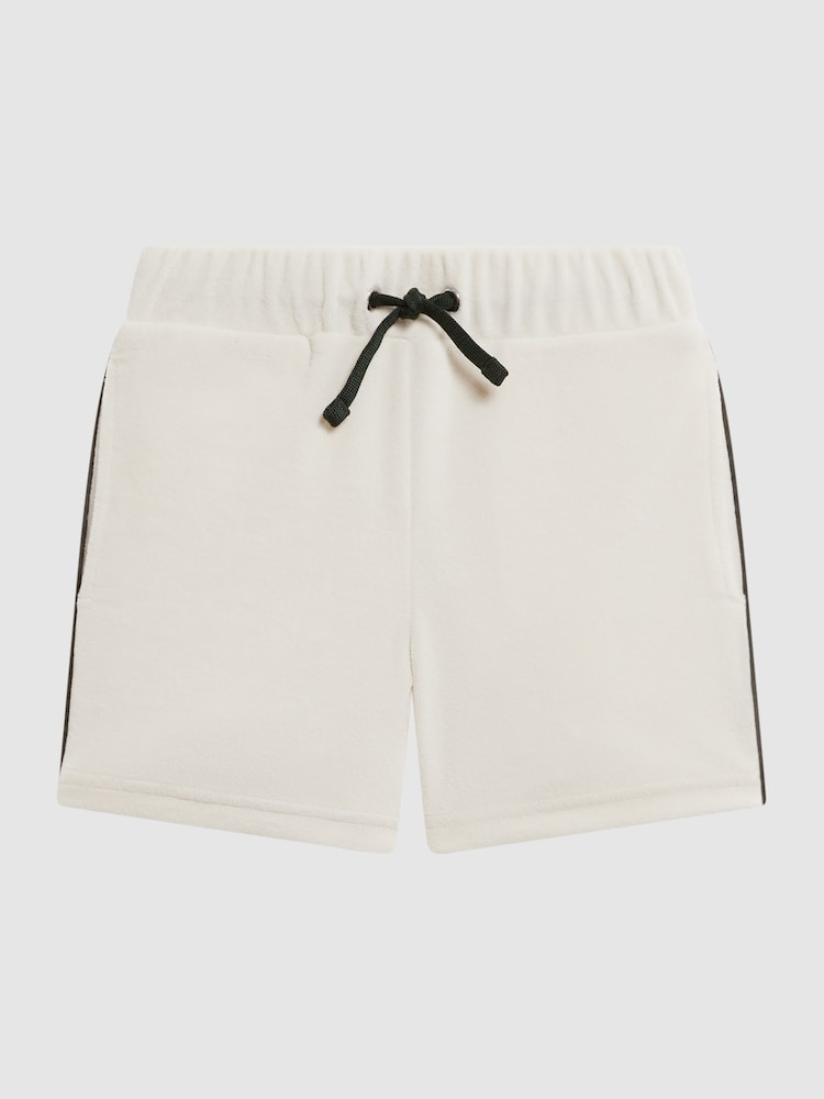 Reiss Ecru Fredericks 4-9 yrs Towelling Drawstring Shorts - Image 2 of 6