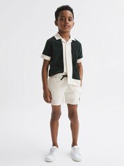 Reiss Ecru Fredericks 4-9 yrs Towelling Drawstring Shorts - Image 3 of 6