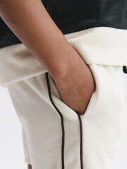 Reiss Ecru Fredericks 4-9 yrs Towelling Drawstring Shorts - Image 4 of 6