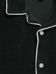 Reiss Green Defoe Senior Towelling Cuban Collar Shirt - Image 6 of 6