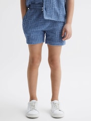 Reiss Airforce Blue Miami 4-9 yrs Terry Towelling Shorts - Image 3 of 6