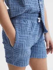 Reiss Airforce Blue Miami 4-9 yrs Terry Towelling Shorts - Image 4 of 6