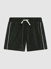 Reiss Green Fredericks Senior Towelling Drawstring Shorts - Image 2 of 6