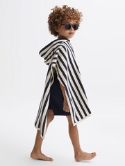 Reiss Blue Stripe Ray Hooded Sleeveless Poncho Towel - Image 1 of 6