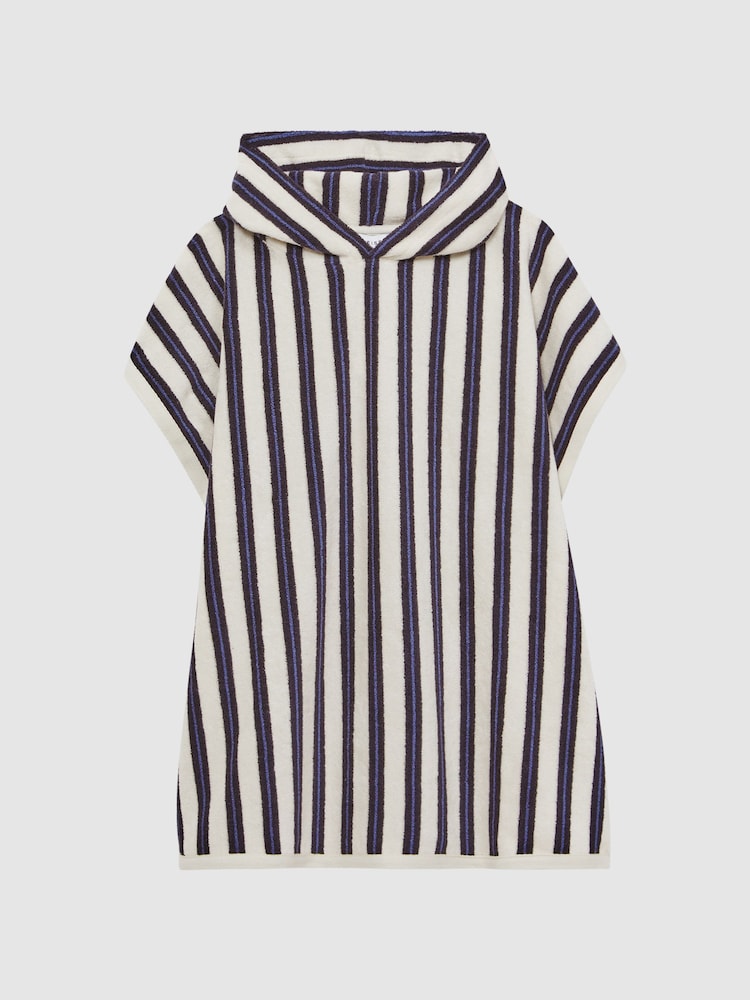 Reiss Blue Stripe Ray Hooded Sleeveless Poncho Towel - Image 2 of 6