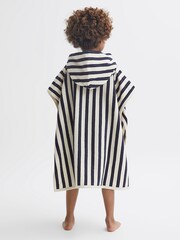 Reiss Blue Stripe Ray Hooded Sleeveless Poncho Towel - Image 5 of 6